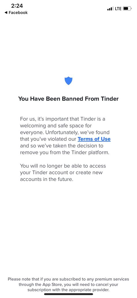 why did i get banned from tinder